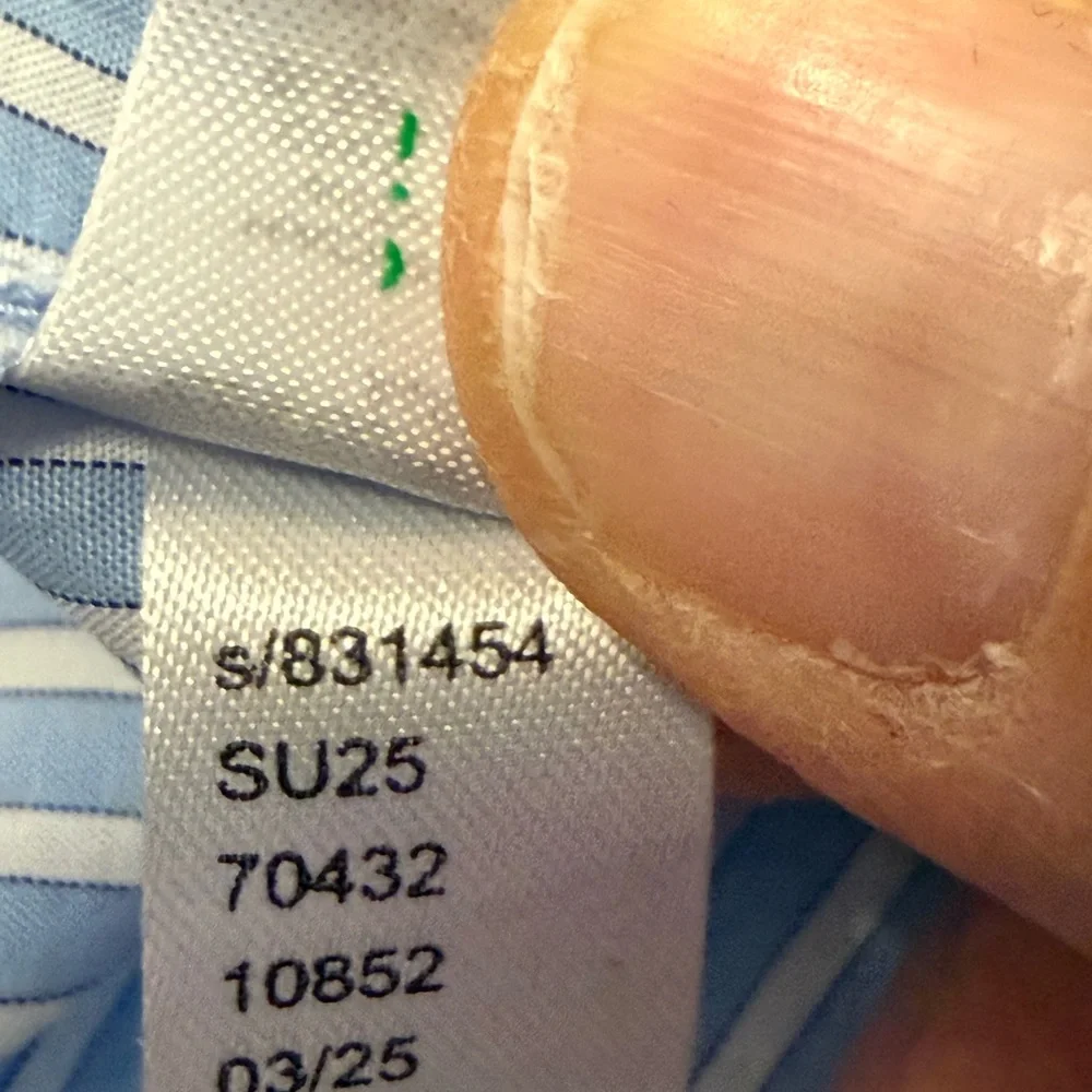 Ann Taylor Light Blue Triple Tie Striped 100% Cotton Blouse XXL - Picture 8 of 8